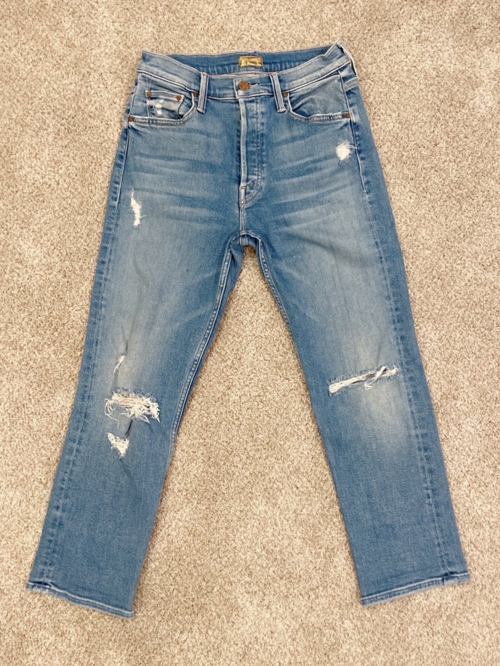 Mother The Tomcat Play Like A Pirate Straight Leg Jean Distressed Womens Size 27